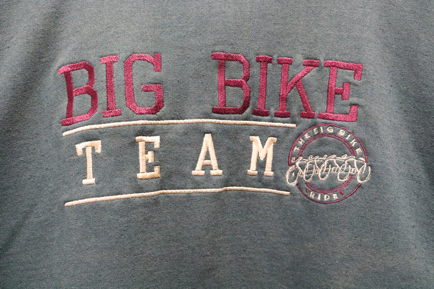 Elegant Fashion Hoodie | Vintage 90s Big Bike Team Embroidered Hoodie | Cycling Graphic Pullover