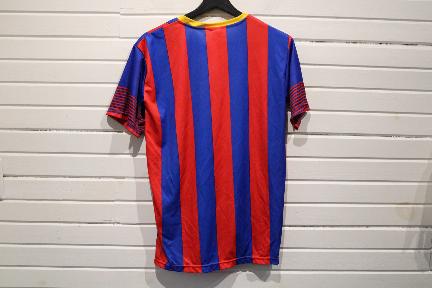 Barcelona Soccer Jersey | Vintage Red-And-Blue Striped V-Neck Shirt | Football Fan Top