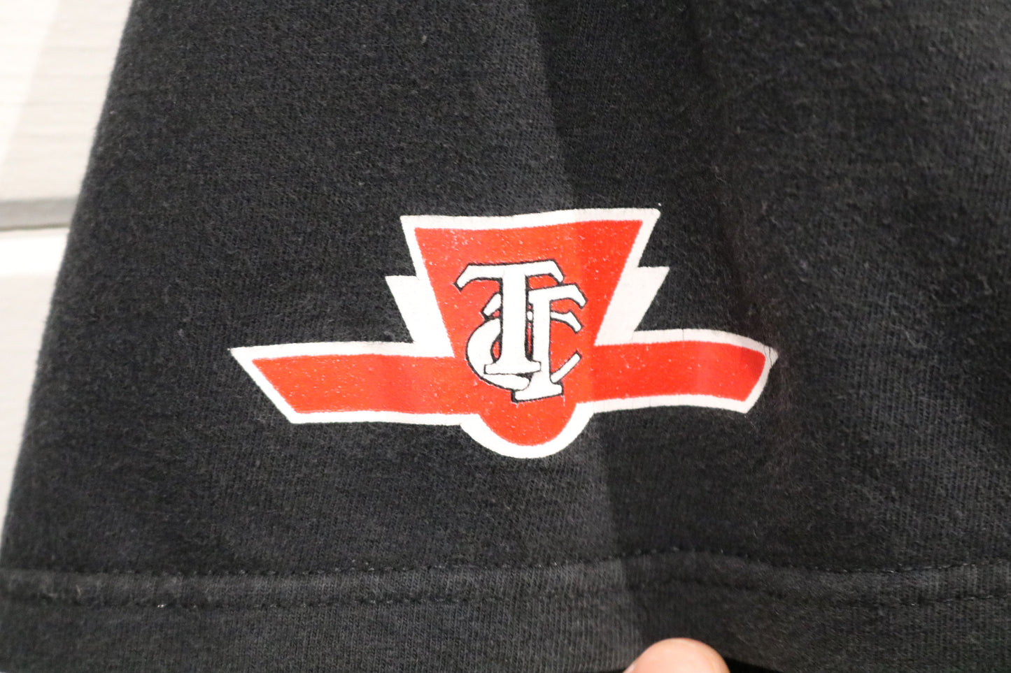 Bombardier T-Shirt | Vintage Black Logo Graphic Tee | Canadian Flag Sleeve Print