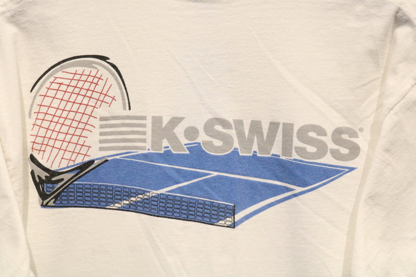 K-Swiss T-Shirt | Vintage Tennis Graphic Tee | Heavyweight Logo Shirt