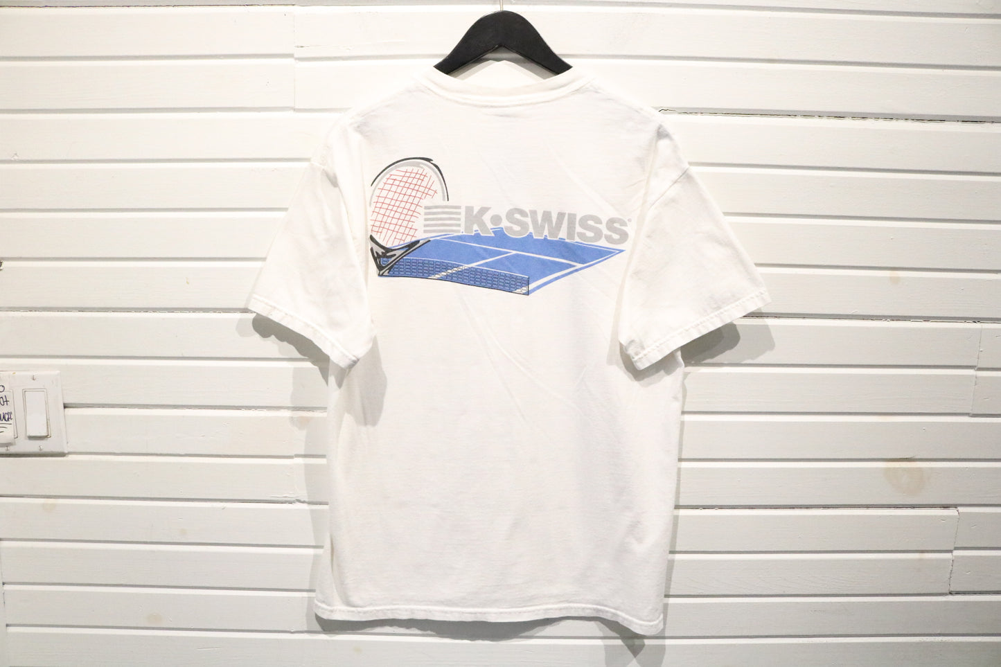 K-Swiss T-Shirt | Vintage Tennis Graphic Tee | Heavyweight Logo Shirt