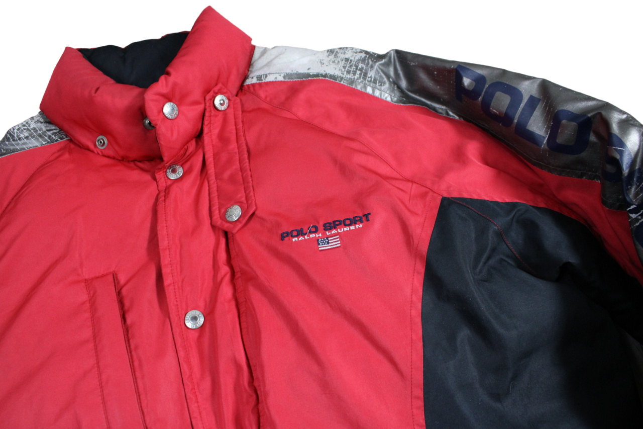 Polo Sport Puffer Jacket / Vintage Ralph Lauren Bubble Goose Down Filled Coat / 90s Hip-Hop Clothing / Streetwear