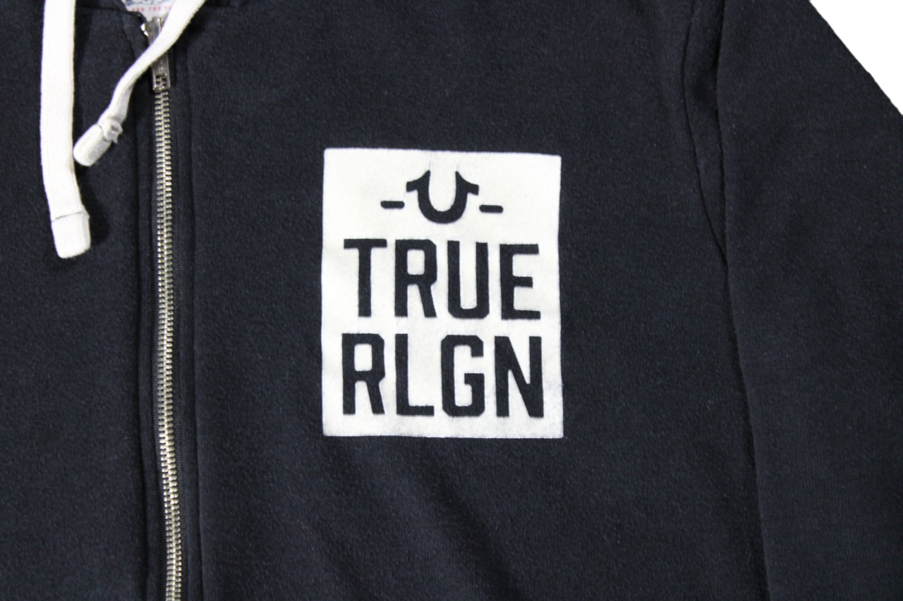 True-Religion Sweater / Hoodie / Athletic Logo Hoody Sweatshirt / Zip-Up / 90s Hip Hop Clothing / Streetwear