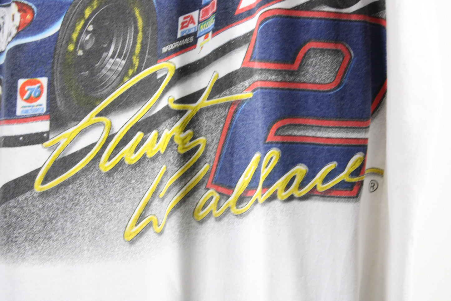 Nascar T-Shirt / Vintage Rusty-Wallace Racing Tee Shirt / Motor-Sports Speedway Race Car Graphic