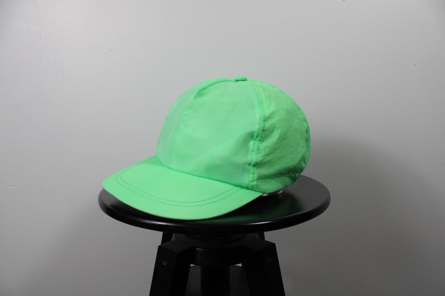 Neon-High-Lighter-Green Hat / Vintage Cycling Cap / 90s Beach Headwear / Athletic Clothing