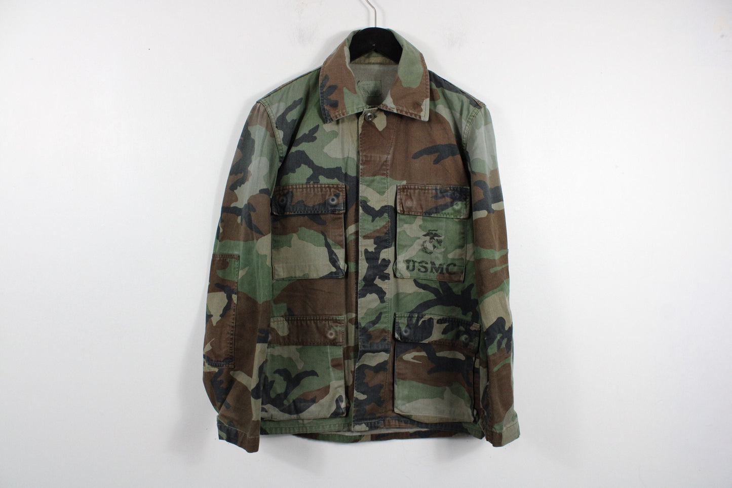 Military-Camo USMC-Jacket / Vintage 90s United States Marine Corps / American Marines / Camouflage Army Coat