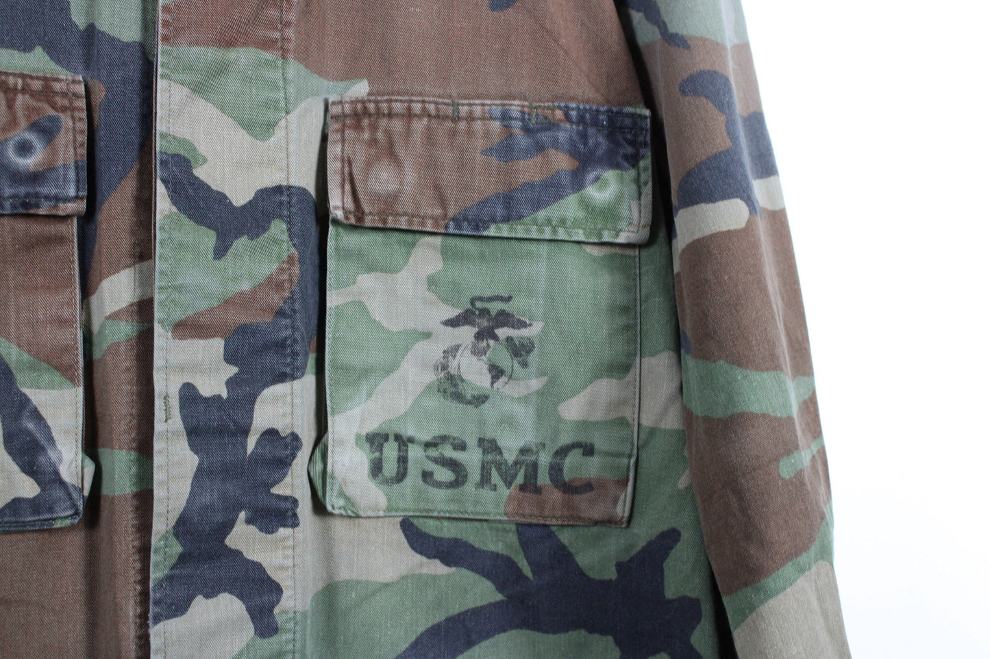 Military-Camo USMC-Jacket / Vintage 90s United States Marine Corps / American Marines / Camouflage Army Coat