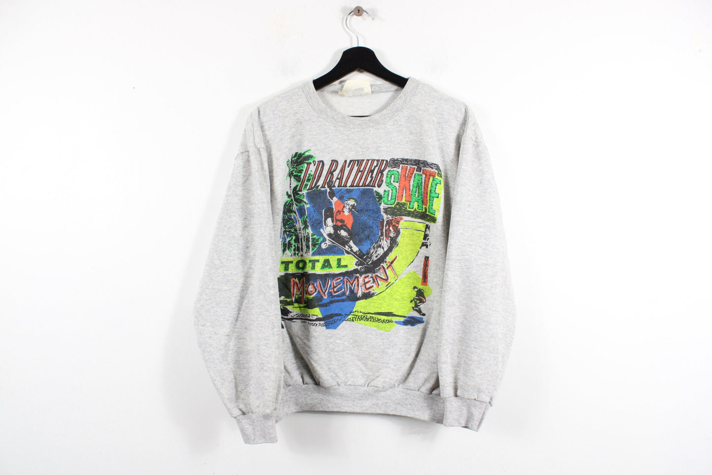 Skateboard Sweater / Vintage Skate Company / 90s-2000s Zip-Up Hoody / Y2K Graphic Hoodie