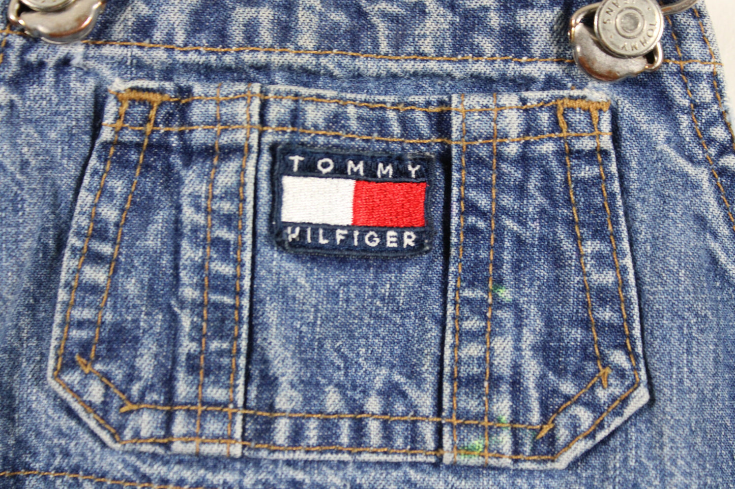 Tommy-Hilfiger Overalls / Vintage 90s Babies Coveralls / Heavy Construction Canvas Denim