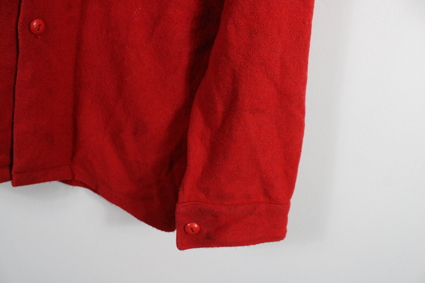 Ak-Jak Wool Jacket / Capote Coat / Bright Red Point Blanket Wool Pea-Coat / Vintage Made In Canada