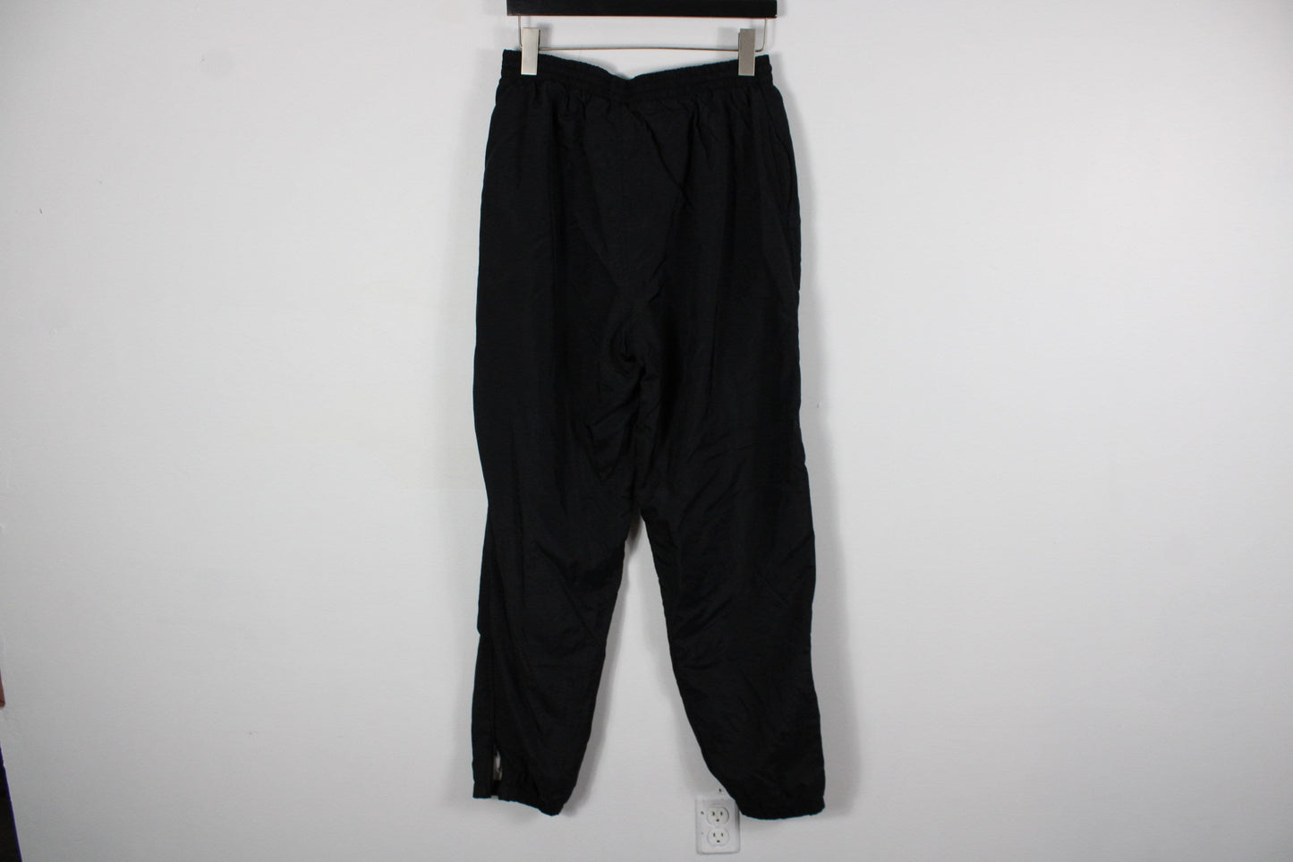 Adidas Track Pants / Windbreaker Tearaways Style Joggers / Stripe Logo / 70s Streetwear / Vintage Hip Hop Clothing / Black & White