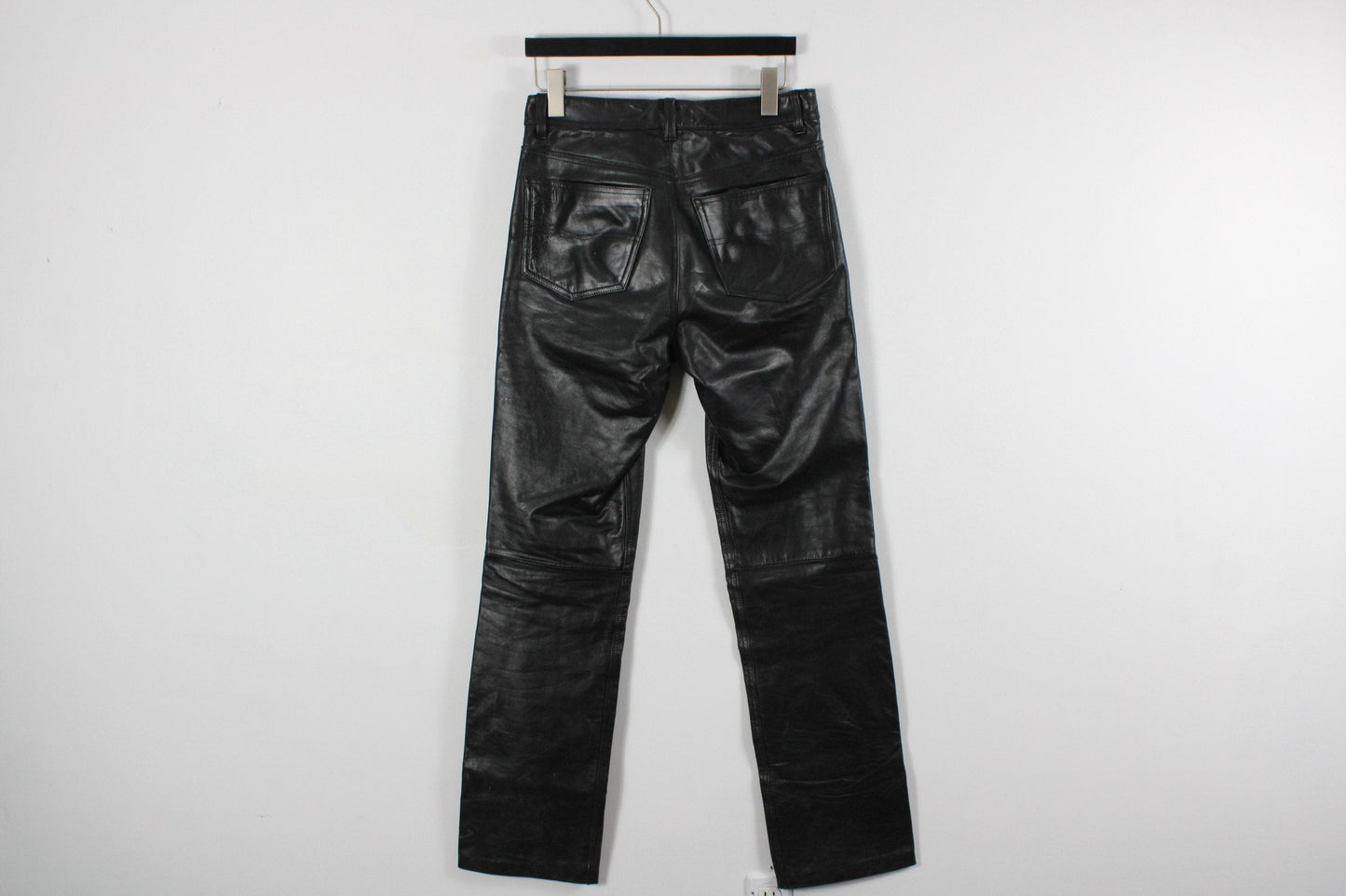 Pelle-Studio Pants / Vintage Genuine Leather Motorcycle Trousers / 70s-80s-90s Clothing / Jet Black