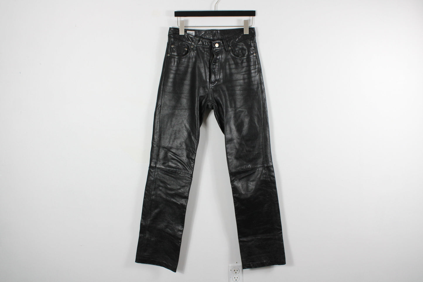 Pelle-Studio Pants / Vintage Genuine Leather Motorcycle Trousers / 70s-80s-90s Clothing / Jet Black