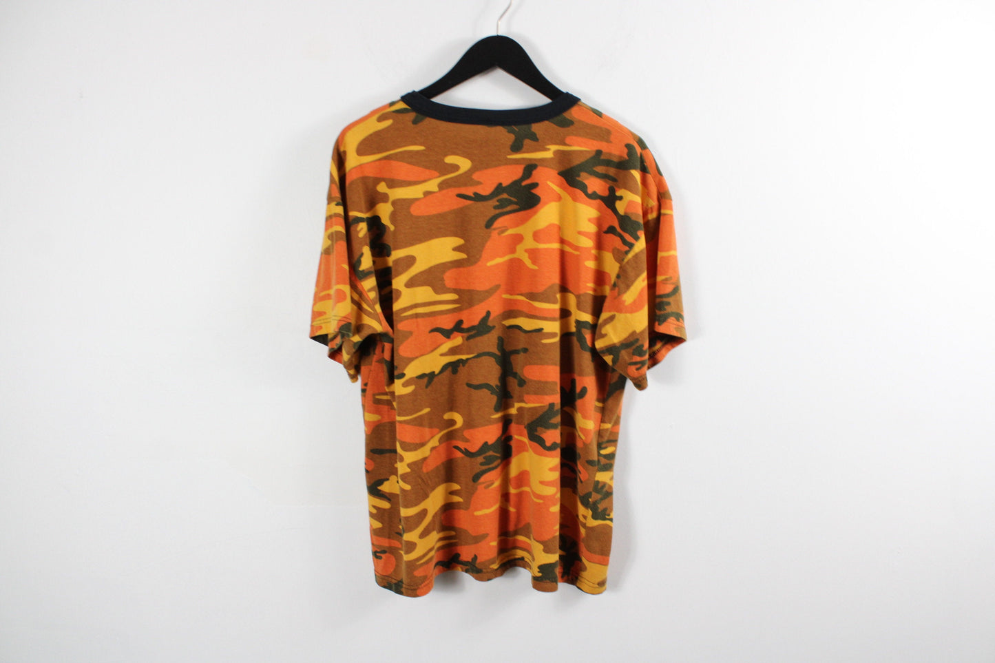 Orange Military T-Shirt / Vintage 90s Army Camouflage Hunting Tee Shirt / Hunter Clothing