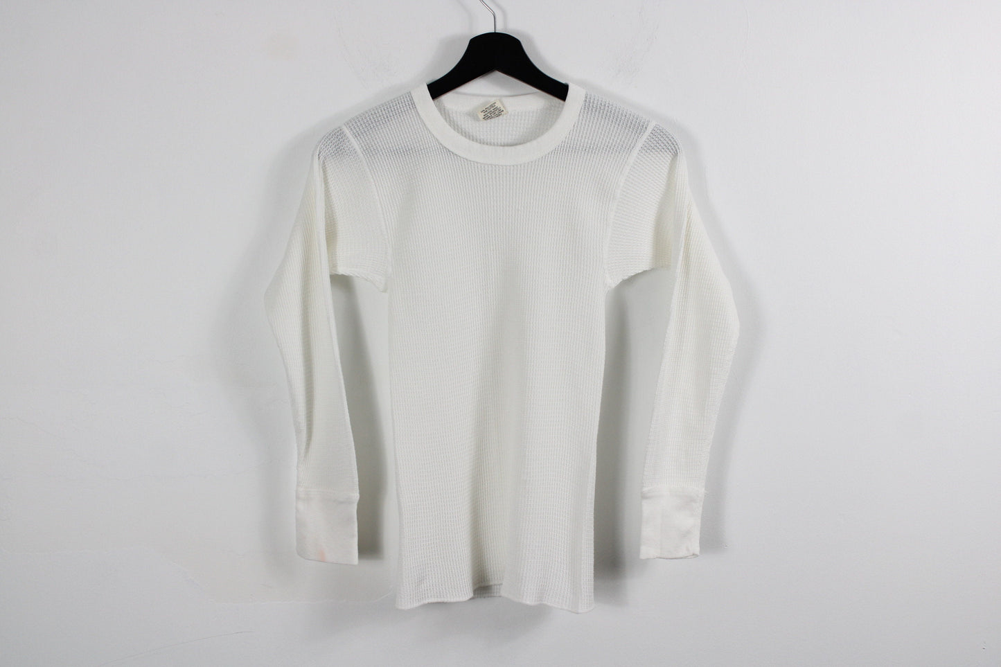 Long-Sleeve Under-Shirt / Vintage Waffle Texture Utility Workwear T-Shirt / 90s Clothing