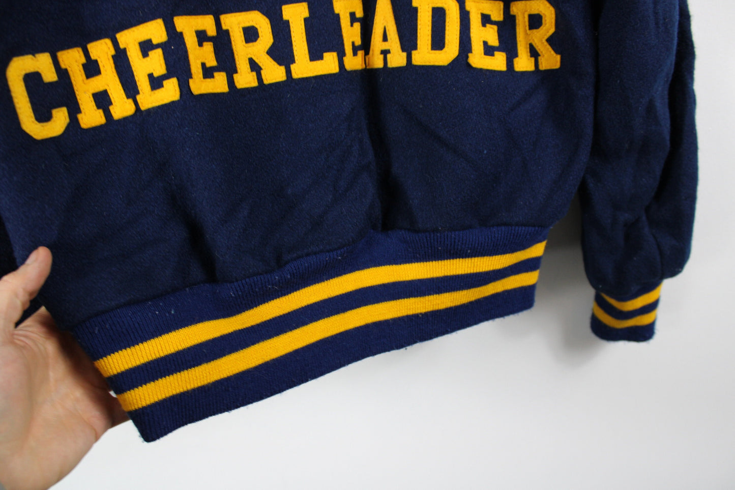 Varsity Letterman Jacket / Weston Cheerleader / Vintage 60s-70s Wool Deerfoot High School Athletic Bomber Coat