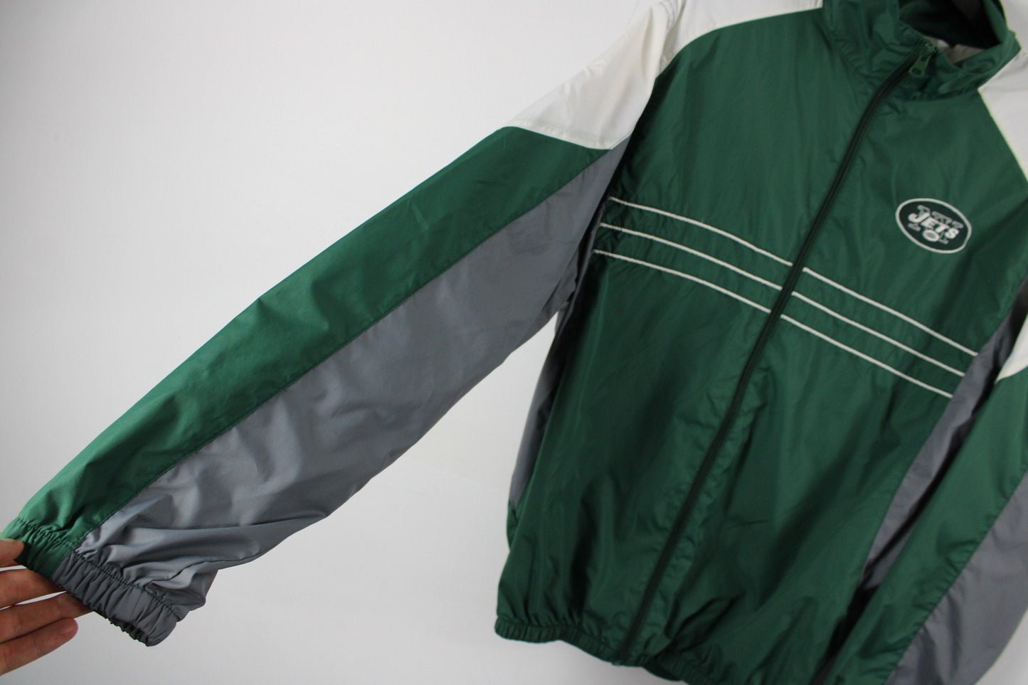 NY Jets Jacket / Vintage NFL Football Satin Coat / 90s Champion Sports Team Graphic