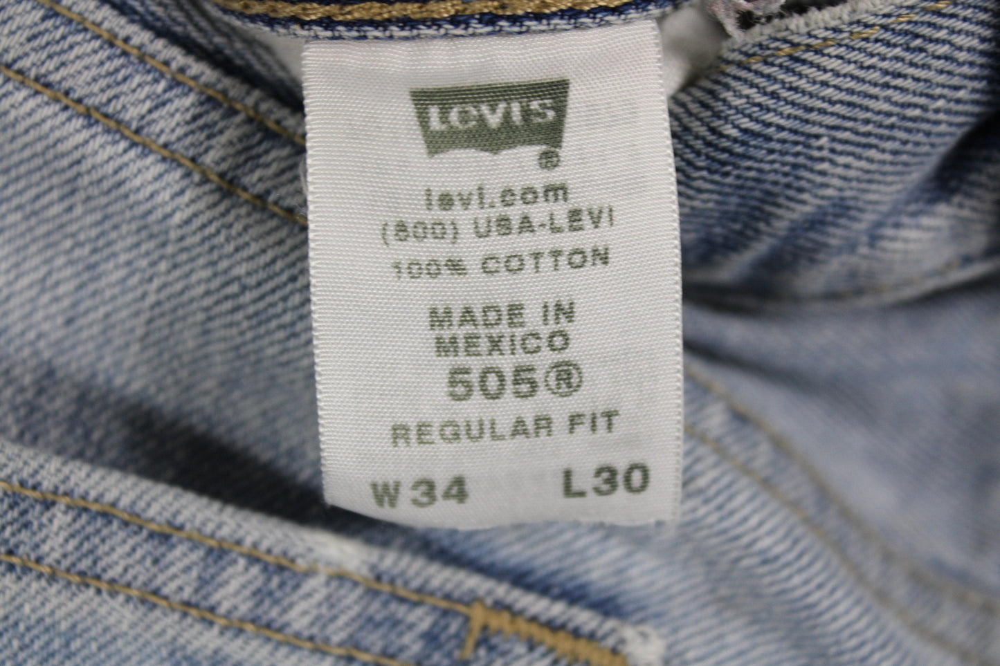 Levis 505 Jeans / Vintage Levi's Blue Denim Trouser / 1980s - 1990s Clothing / 34x30