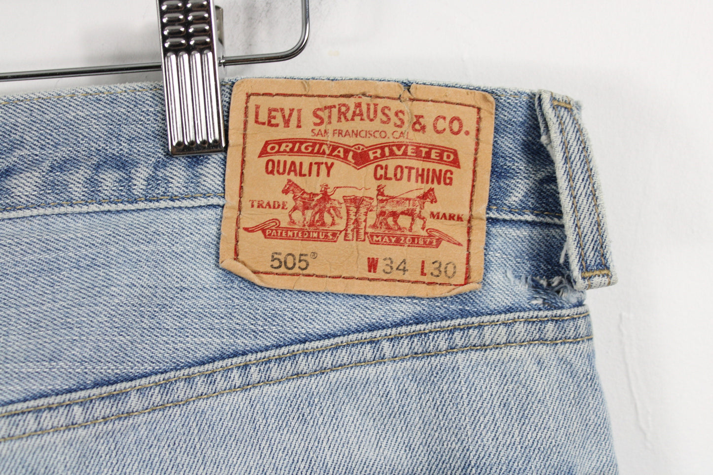 Levis 505 Jeans / Vintage Levi's Blue Denim Trouser / 1980s - 1990s Clothing / 34x30