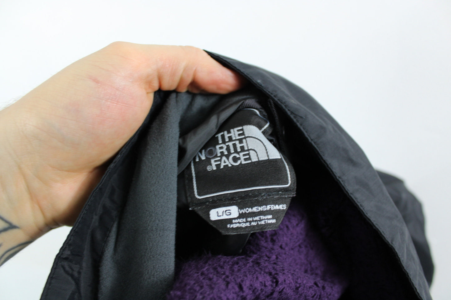 North-Face Jacket / Purple Shell Coat With Fleece Liner / 90s Vintage Hip-Hop Clothing / Streetwear / Women's TNF