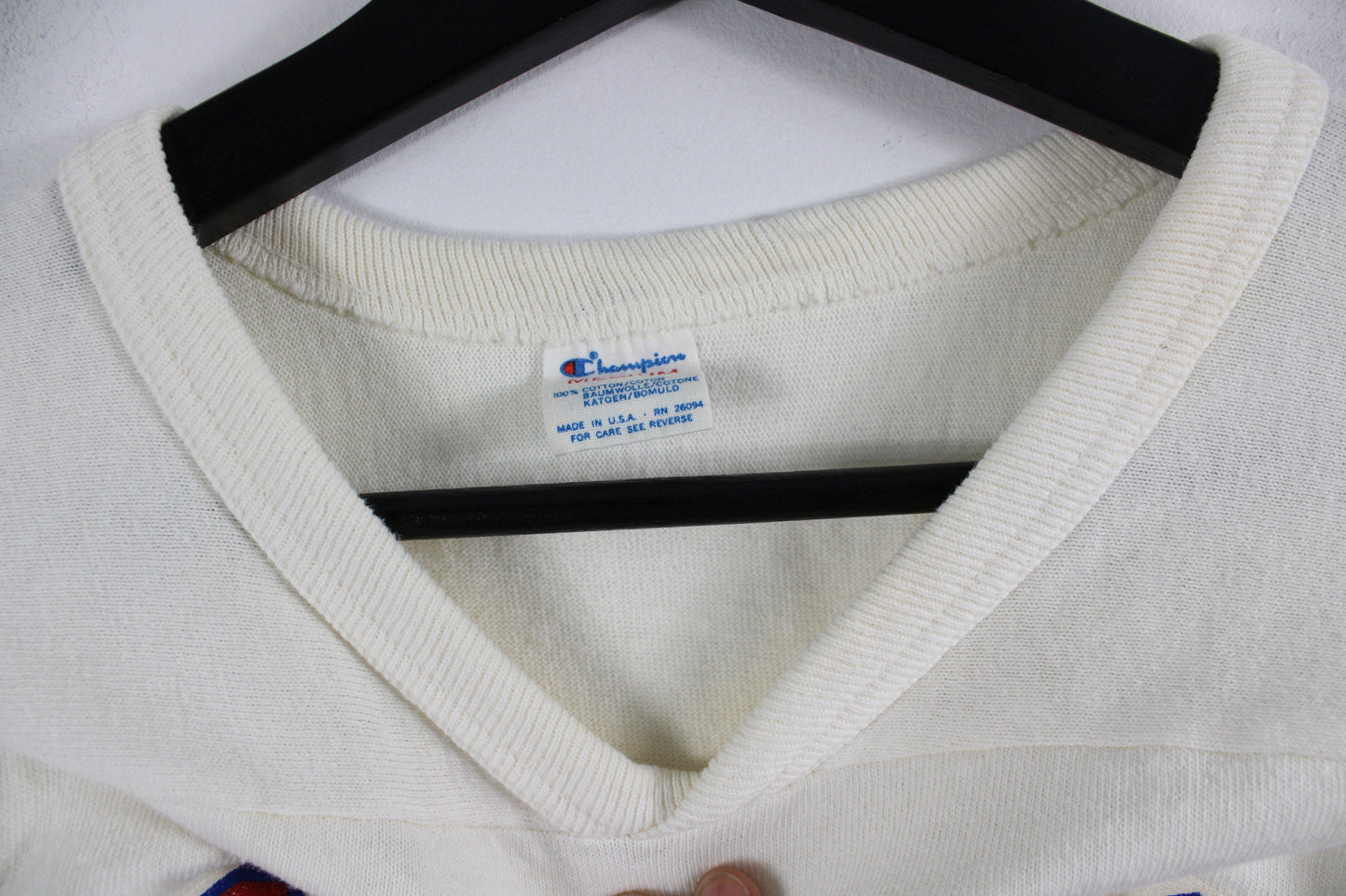 American-Football Bills Jersey / Vintage Champion White Cotton Wash Shirt / 80s Buffalo Sports Team Uniform