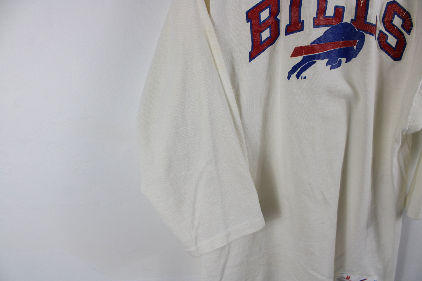 American-Football Bills Jersey / Vintage Champion White Cotton Wash Shirt / 80s Buffalo Sports Team Uniform