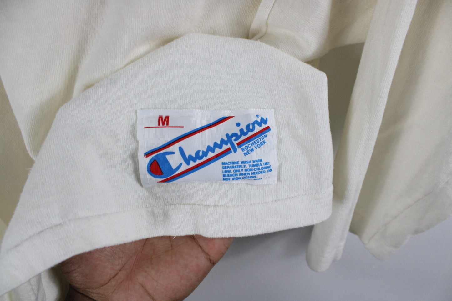 American-Football Bills Jersey / Vintage Champion White Cotton Wash Shirt / 80s Buffalo Sports Team Uniform