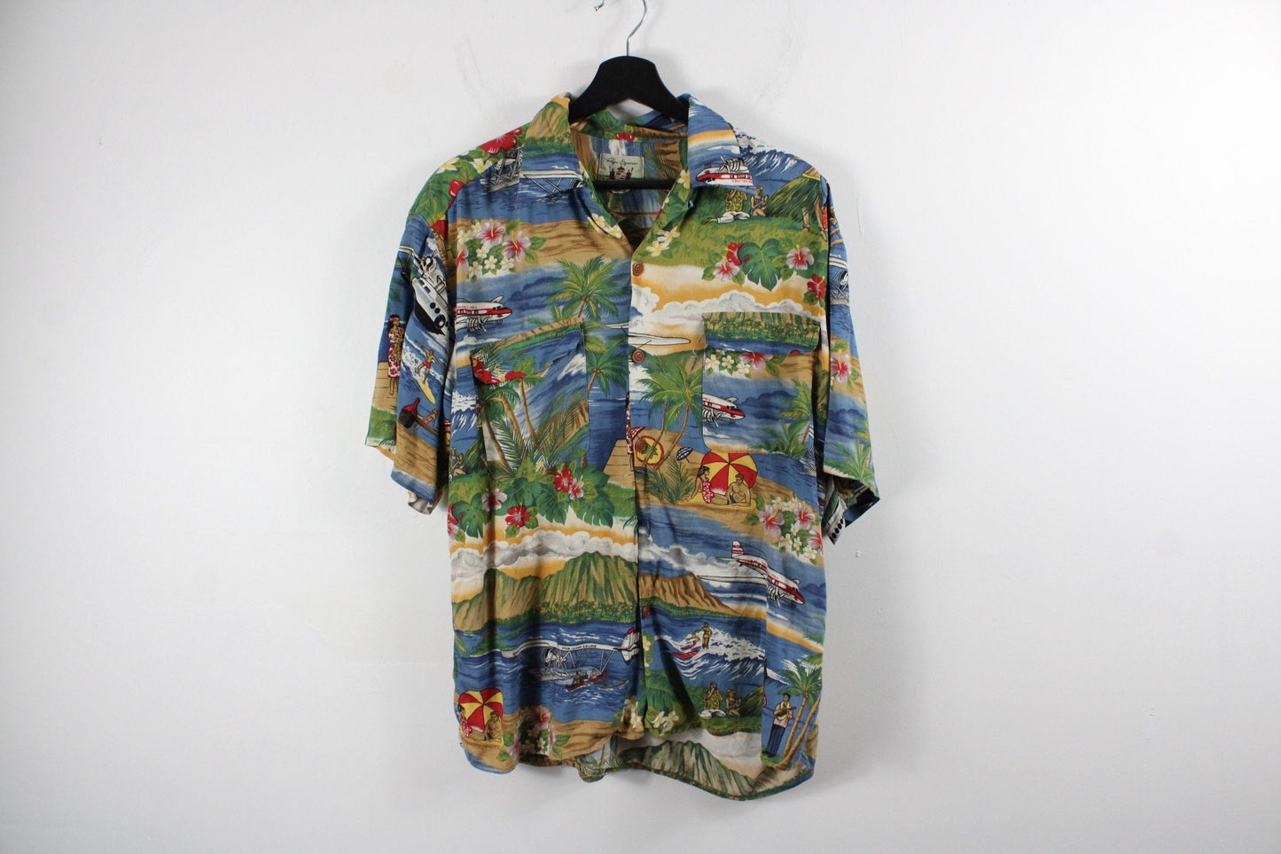 Hawaiian Dinner-Jacket / Vintage 90s Button-Up Shirt / Summer Fashion