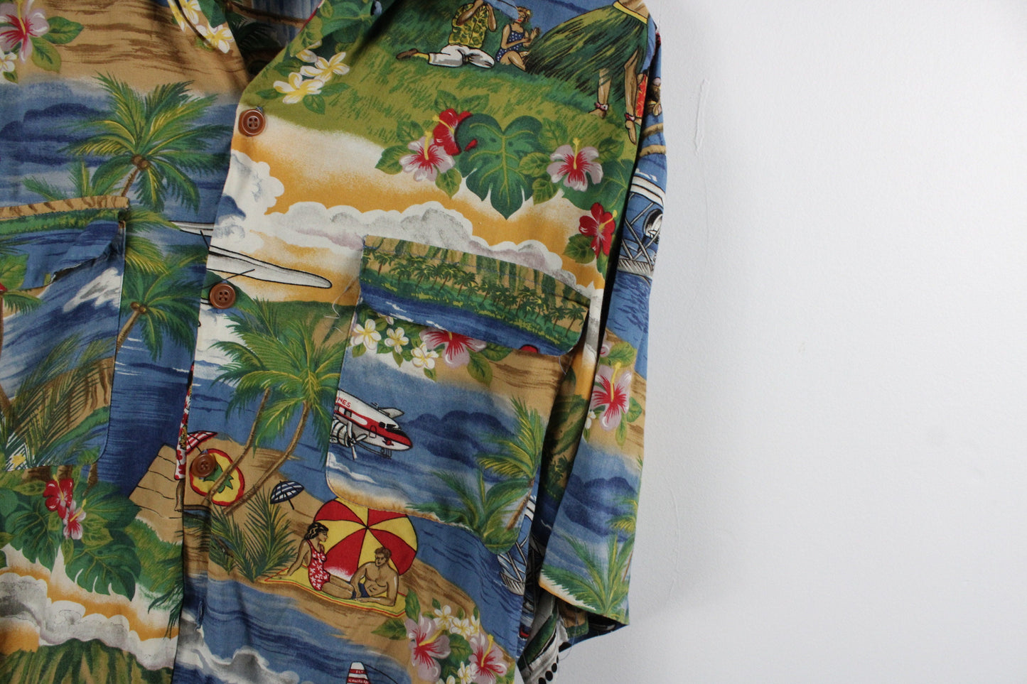 Hawaiian Dinner-Jacket / Vintage 90s Button-Up Shirt / Summer Fashion