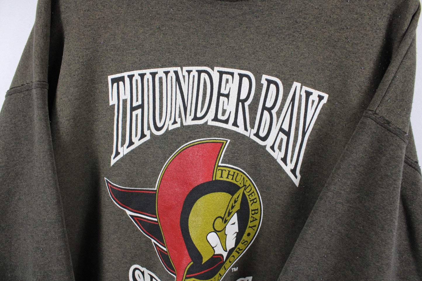 Thunder-Bay Senators Sweater / Vintage Canadian UHL Hockey Sweatshirt / 90s Hip-Hop Clothing