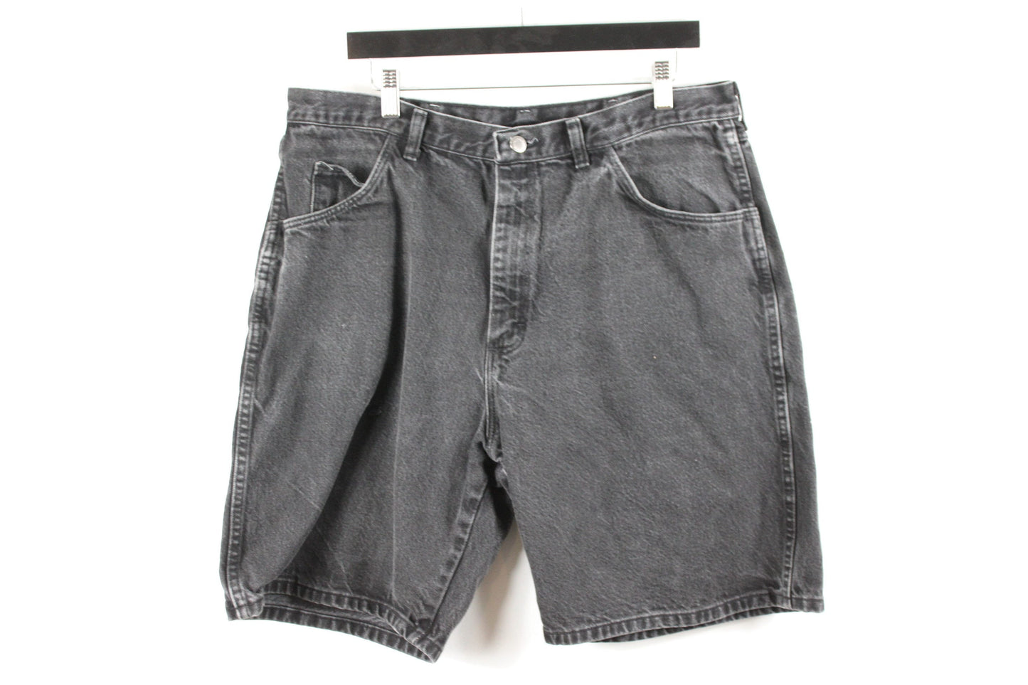 Vintage Y2K Wrangler Faded Black Denim Shorts - High Waisted Retro Style