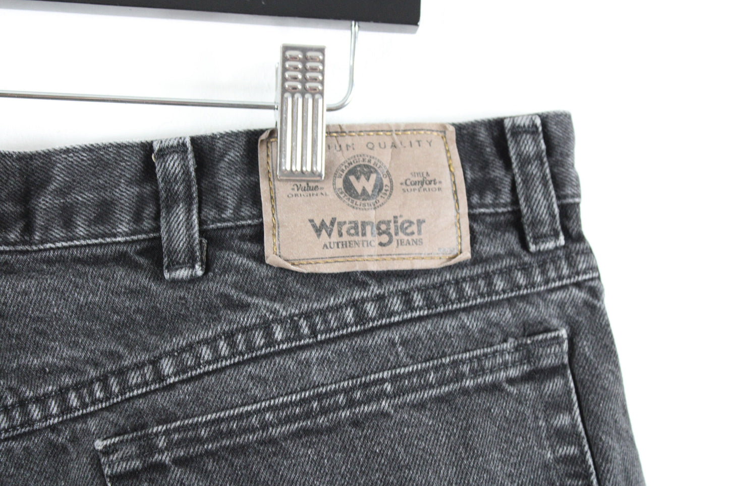 Vintage Y2K Wrangler Faded Black Denim Shorts - High Waisted Retro Style