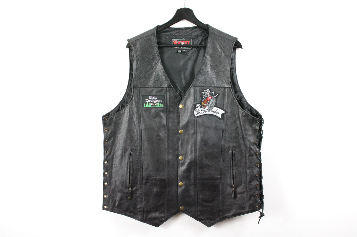 Vintage Event Biker Leather Vest | Men's Motorcycle Vest | Black Leather Vest