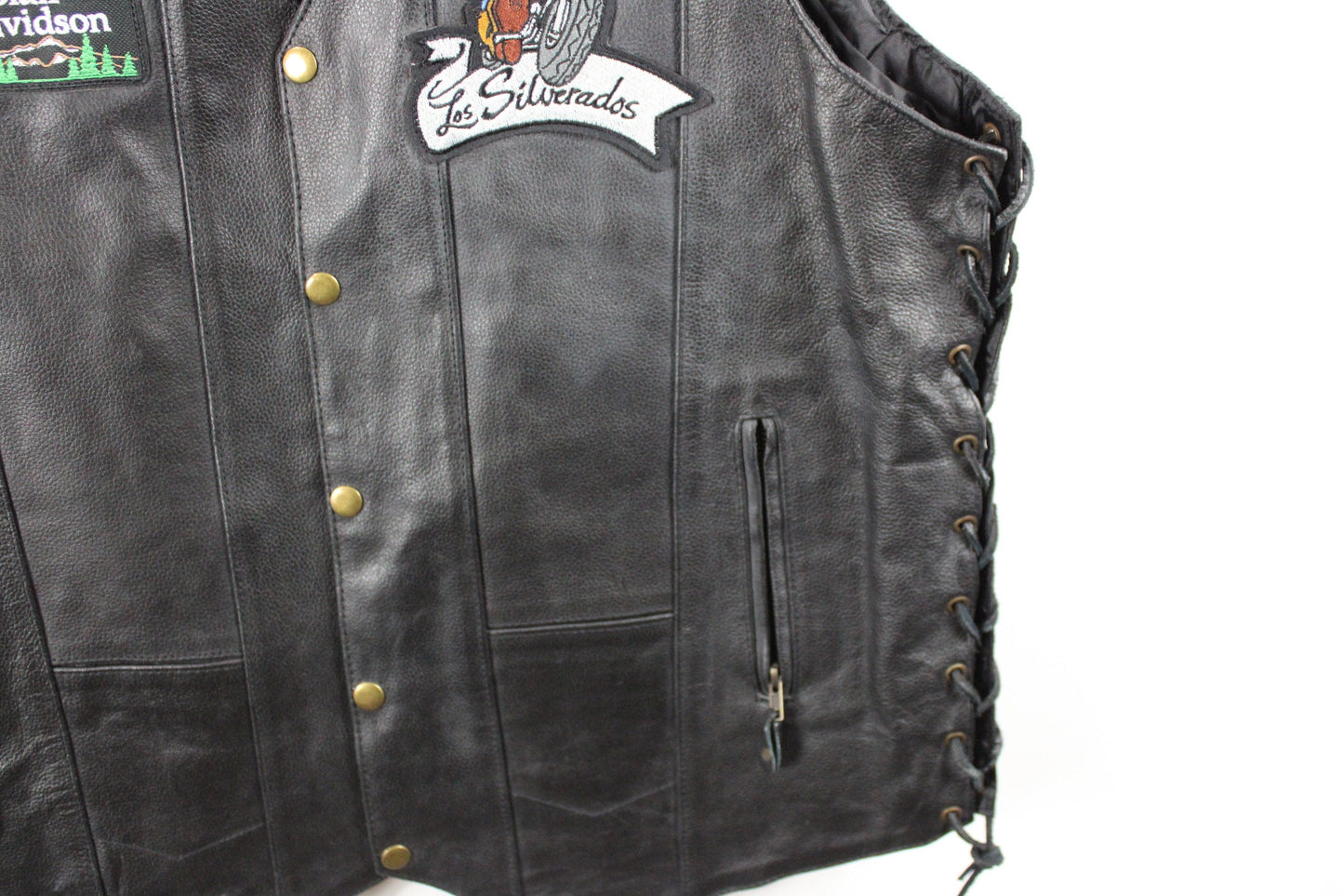 Vintage Event Biker Leather Vest | Men's Motorcycle Vest | Black Leather Vest