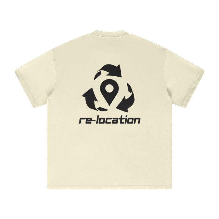 Relocation Logo Tempo T-Shirt / Beige - 305 GSM