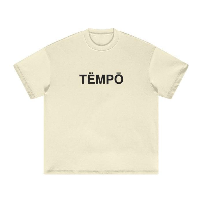 Relocation Logo Tempo T-Shirt / Beige - 305 GSM