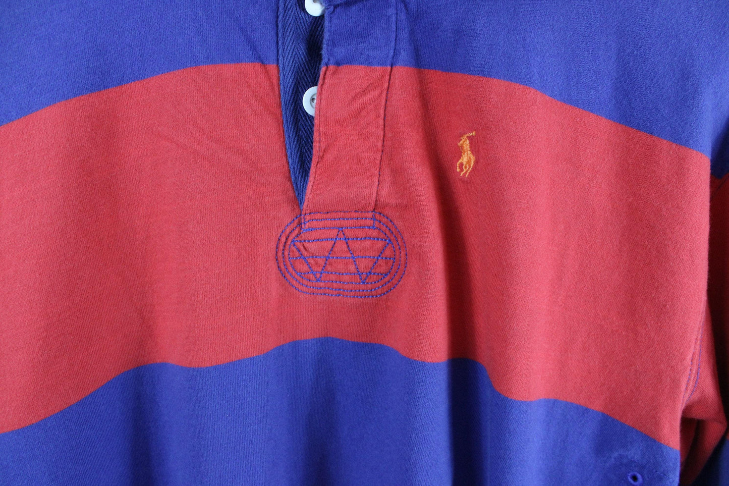 Polo rugby shirt / 90s vintage ralph lauren barbarian top / hip hop clothing / streetwear