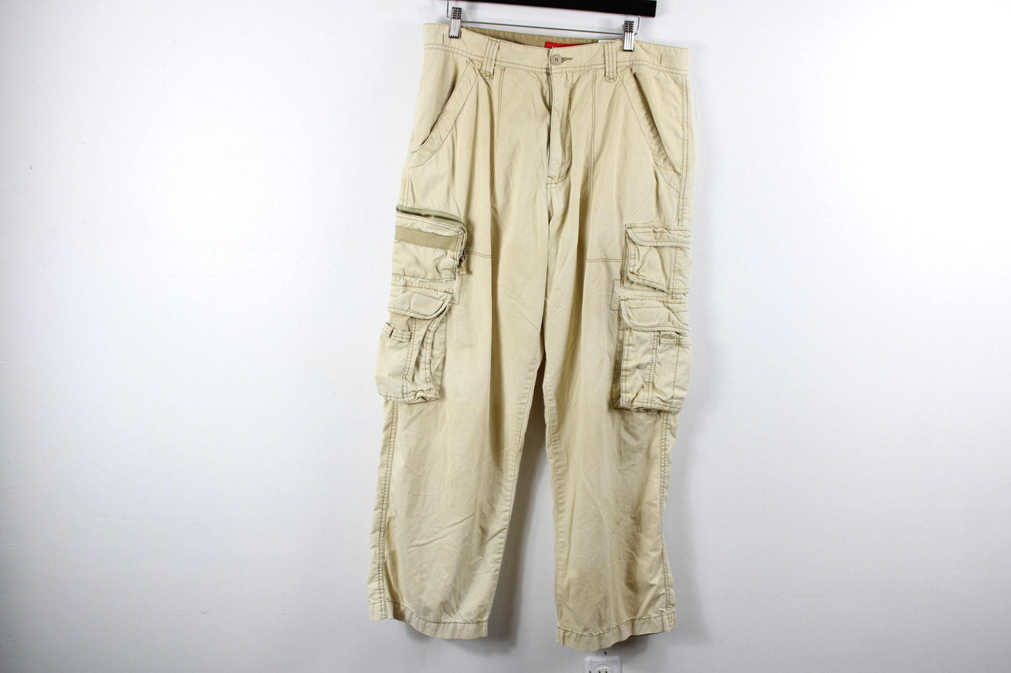 Vintage y2k union bay beige utility cargo pants | 2000s utility pants | beige cargo trousers | size 34x30