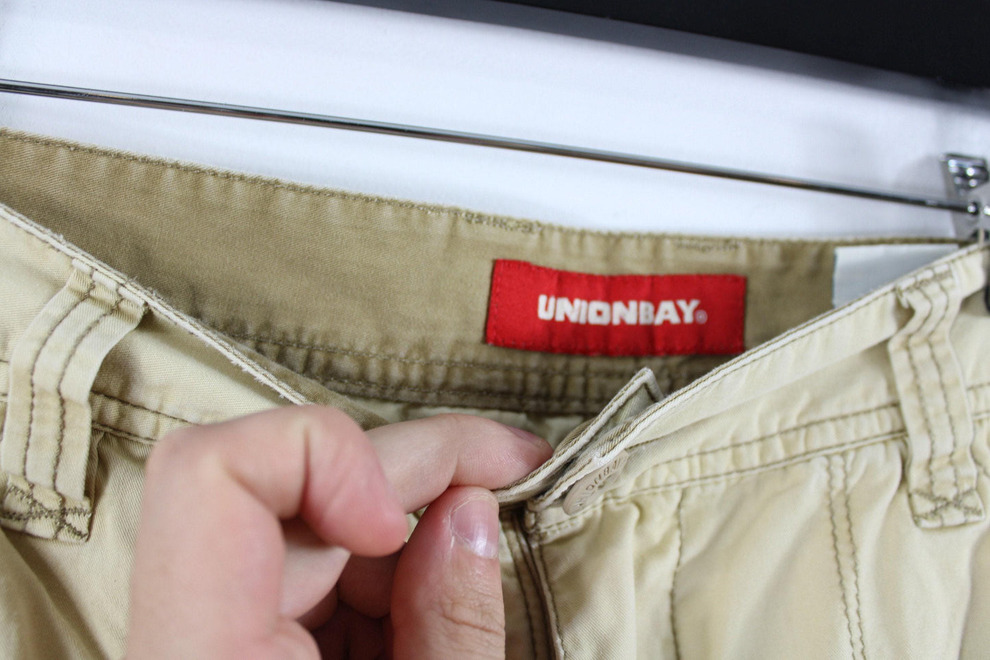 Vintage y2k union bay beige utility cargo pants | 2000s utility pants | beige cargo trousers | size 34x30