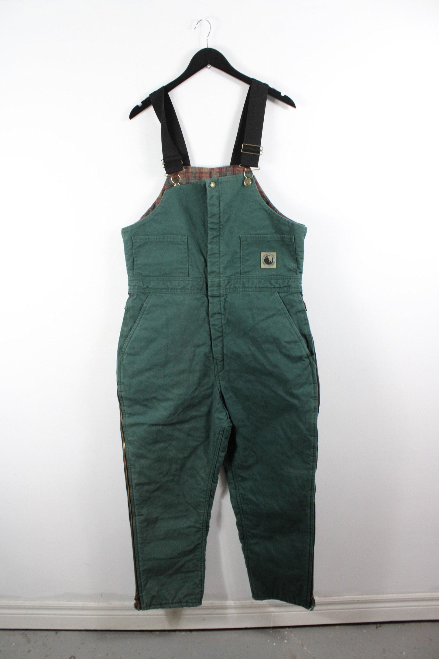 Berne apparel carpenter overalls / vintage coverall dungarees / canvas construction pants / studio trousers / utility workwear