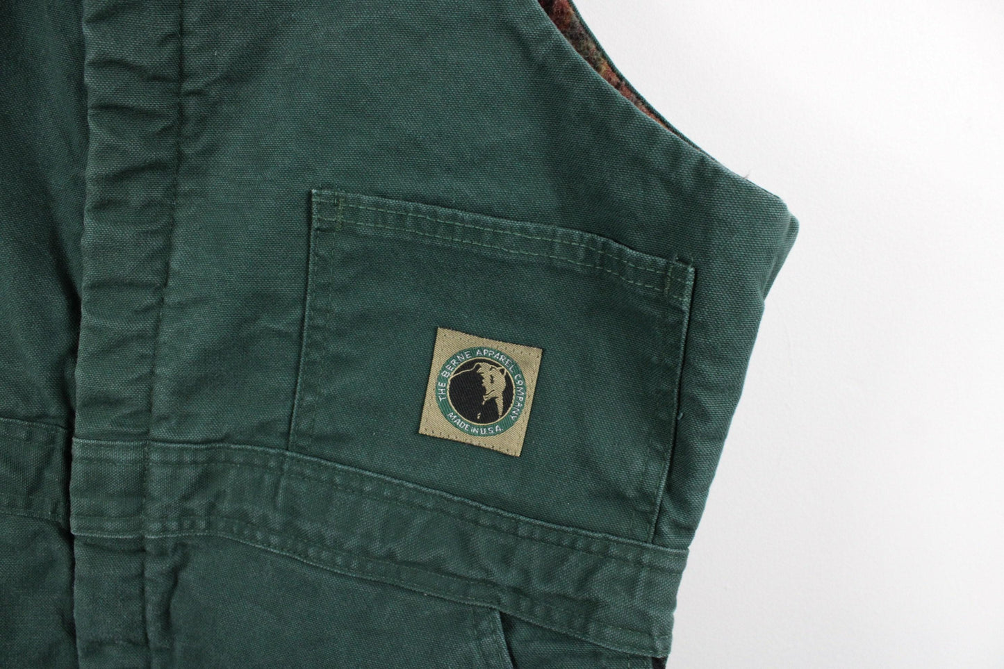 Berne apparel carpenter overalls / vintage coverall dungarees / canvas construction pants / studio trousers / utility workwear