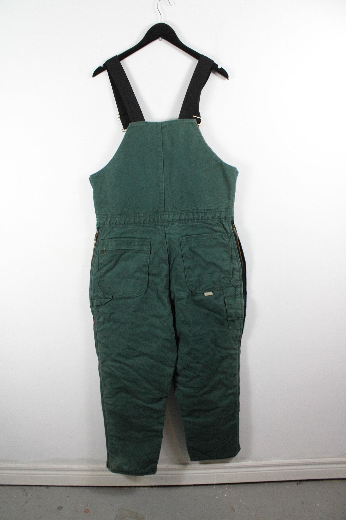 Berne apparel carpenter overalls / vintage coverall dungarees / canvas construction pants / studio trousers / utility workwear