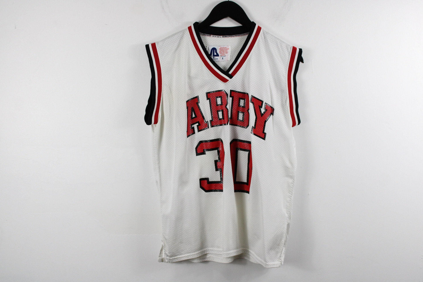 Vintage 1990s abby basketball #30 high school jersey - made in usa - size large