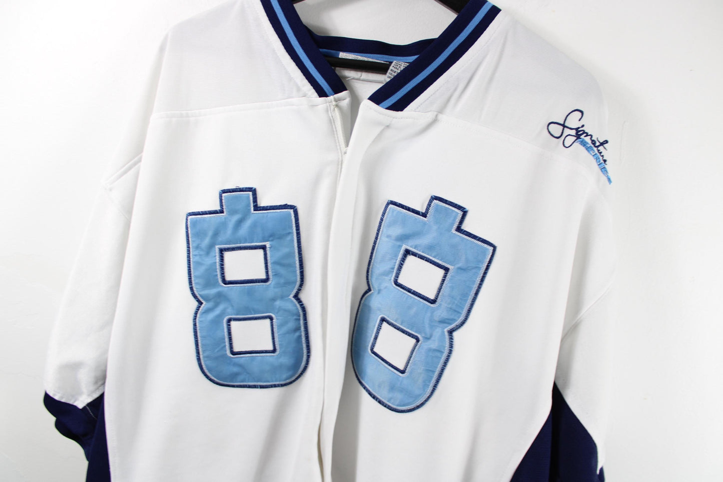 Dragon Hip-Hop Jersey | Vintage Y2K Retro Streetwear | Men's Size XL | White And Blue