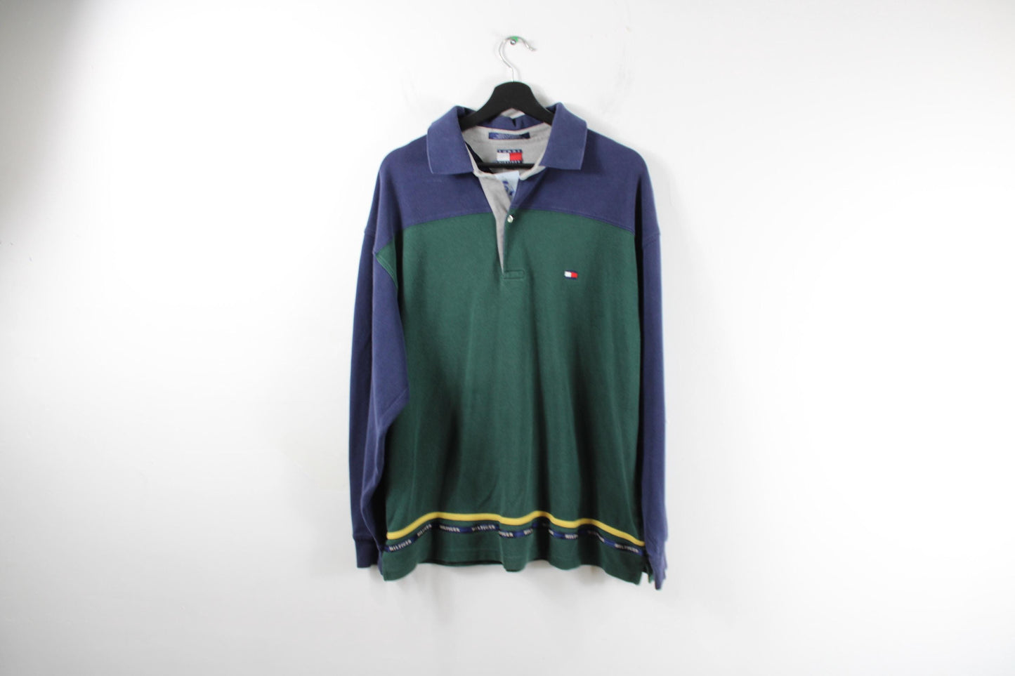 Polo Rugby Shirt / 90s Vintage Tommy Hilfiger Barbarian Style Nautica Top / Hip Hop Clothing / Streetwear