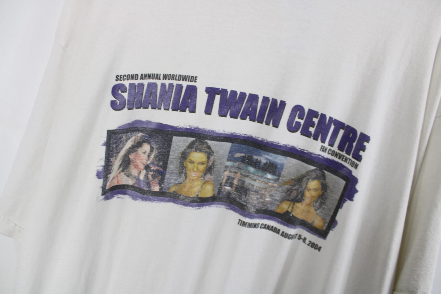 Shania Twain Concert T-Shirt | Vintage '90s Country Music Tee | Women's Size XXL | White And Purple