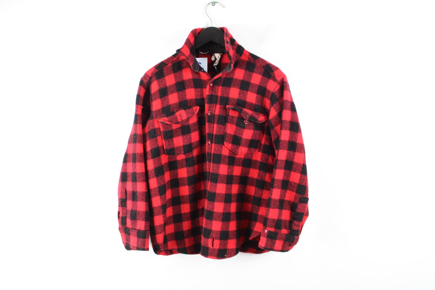 Red Plaid Lined Lumberjack Jacket | Vintage Woolrich Cozy Outdoor Coat