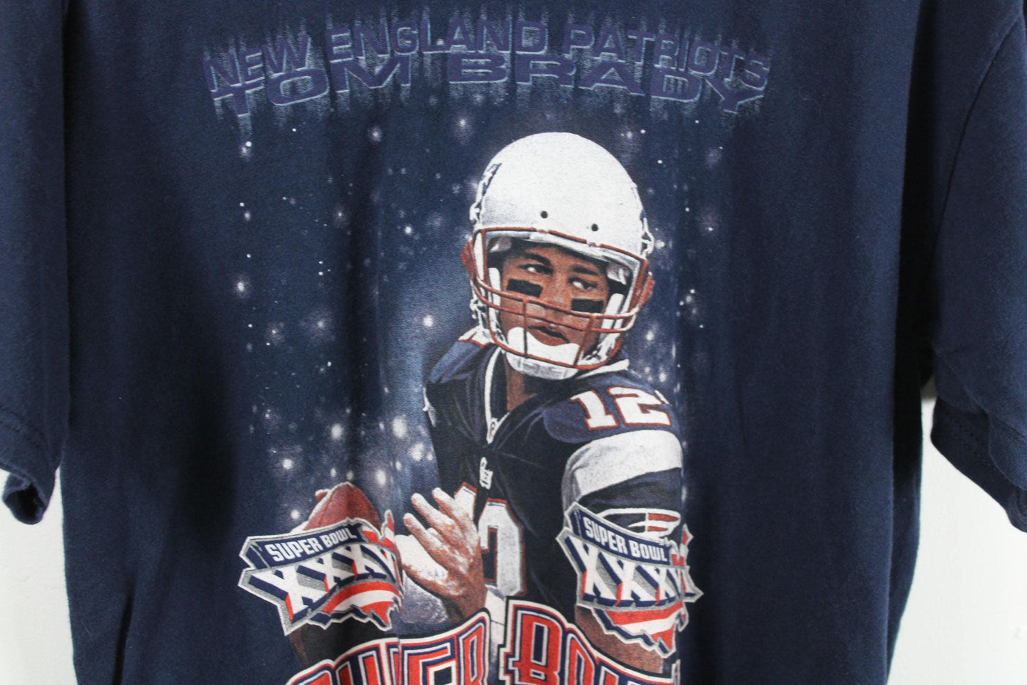 Vintage superbowl xxxvi tom brady t-shirt | new england patriots nfl tee | size large | retro football fan gear