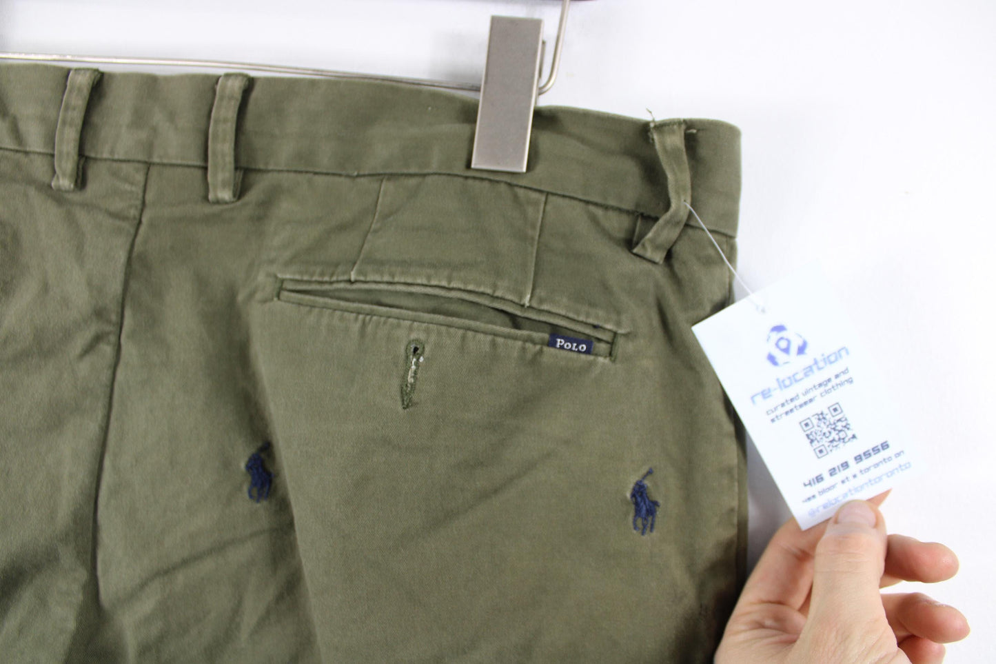 Polo Chino Monogram Pants, Classic Fit Casual Trousers, Size 36 x 32