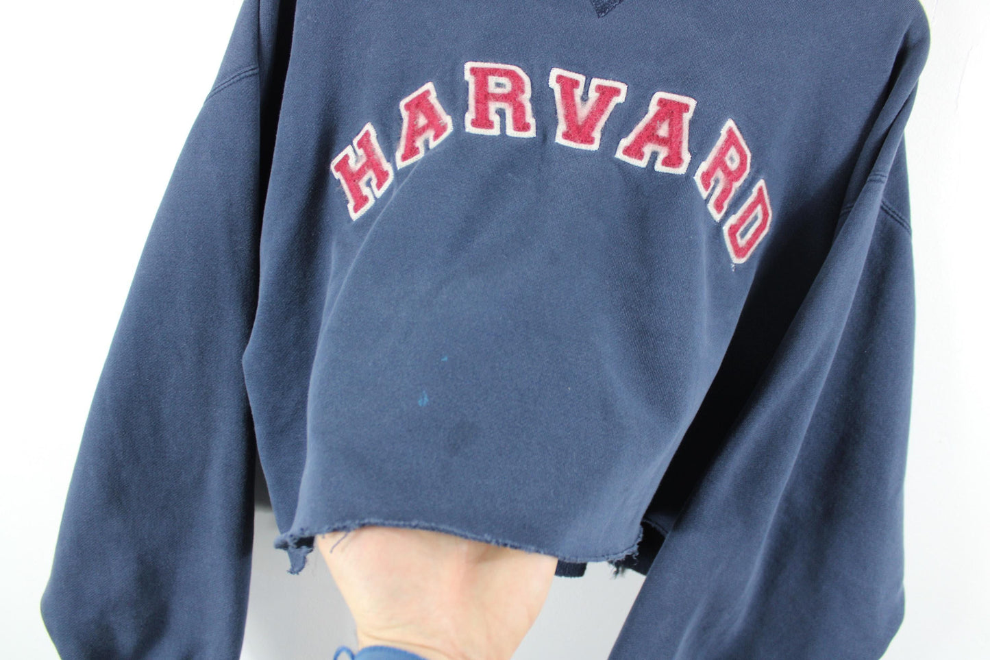 Harvard Cropped Sweater - Vintage 90s University Logo, Size XL